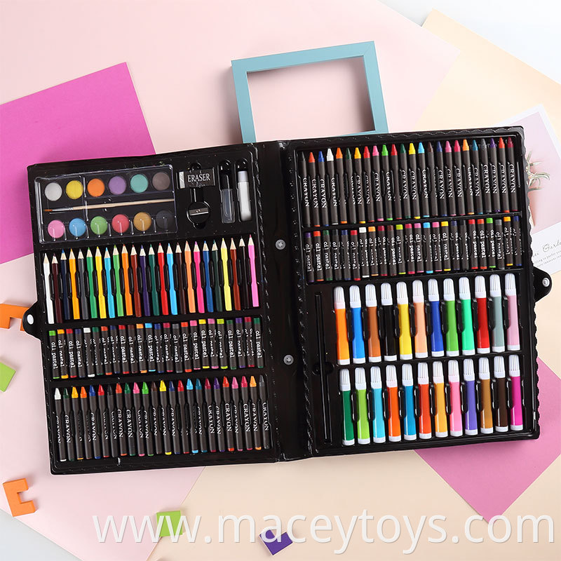 Hot Sale Bulk 130pcs High Quality Colorful Drawing Wooden Box Set Jumbo Art Set for Students